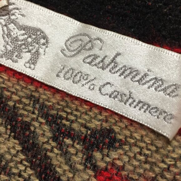 PASHMINA CASHMERE TASSEL TRIM SHAWLS ONE SIZE - Picture 4 of 10